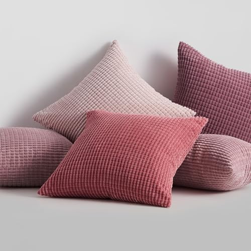 Topfinel Fluffy Corduroy Throw Pillow Covers Set of 4 1