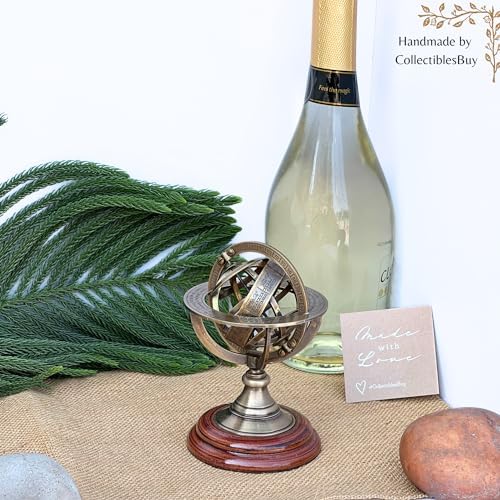 Handmade Brass Armillary Sphere Globe Clock for Home and Office