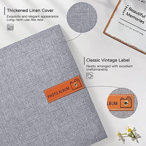 Popotop Large Self-Adhesive 4x6 Photo Album with Metal Pen