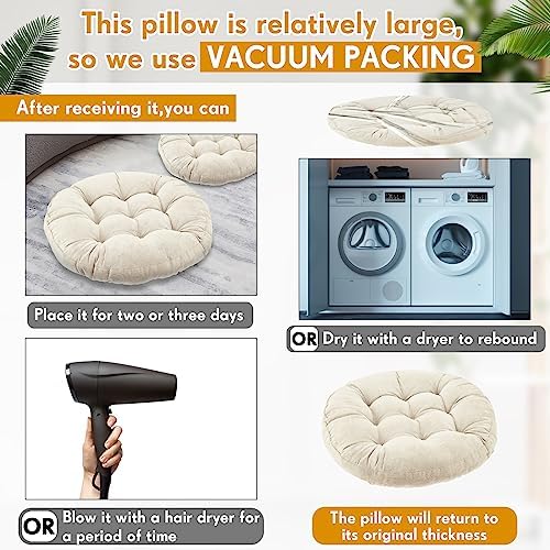 Jerify 4 Pcs Round Floor Pillow Cushions for Meditation and Seating