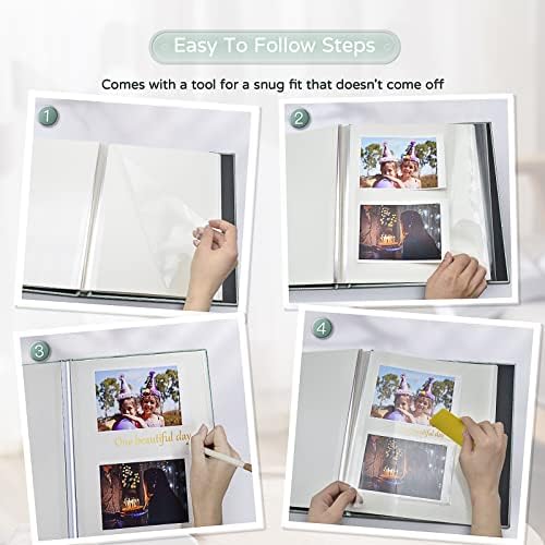 Popotop Large Self Adhesive Photo Album with Metal Pen and Plastic Board