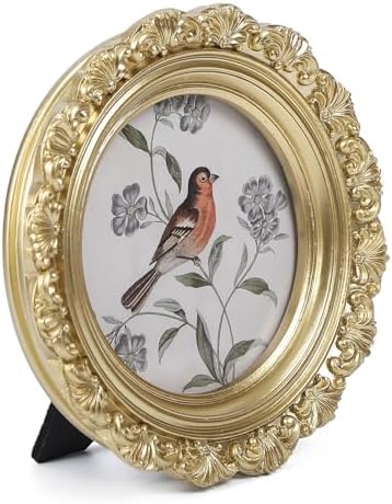 LIHOLO Vintage Gold 3x3 Round Picture Frame
