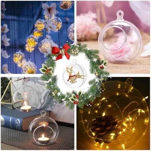 Fantasyon 12 Pcs Hanging Globe Candle Holders
