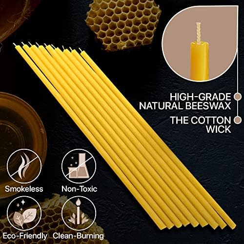 45 Pack Pure Beeswax Taper Candles with Honey Scent