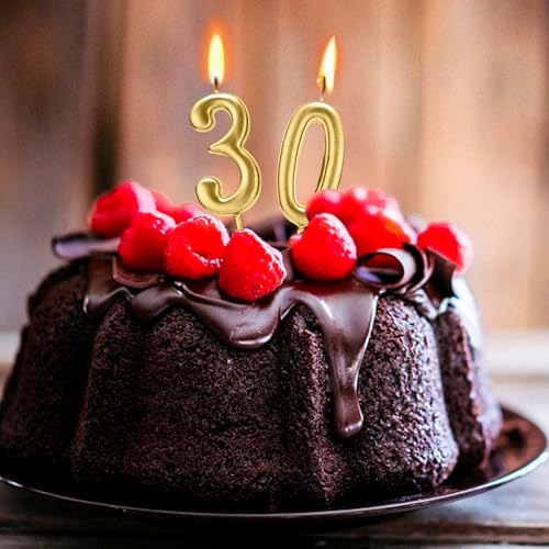 Beanlieve 10-Piece Numeral Birthday Candles - Champagne Gold