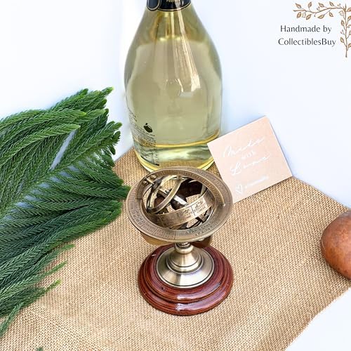 Handmade Brass Armillary Sphere Globe Clock for Home and Office