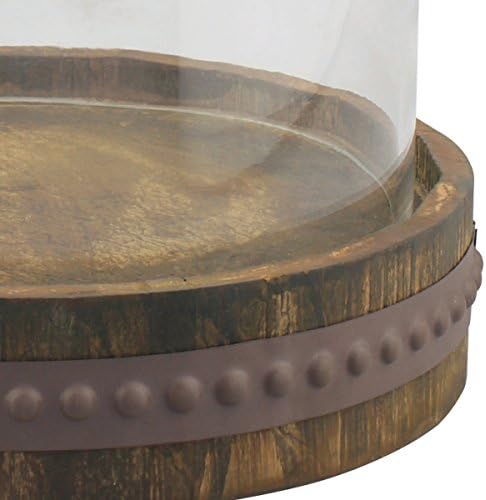 Stonebriar 9 Inch Clear Glass Dome Cloche with Wood Base