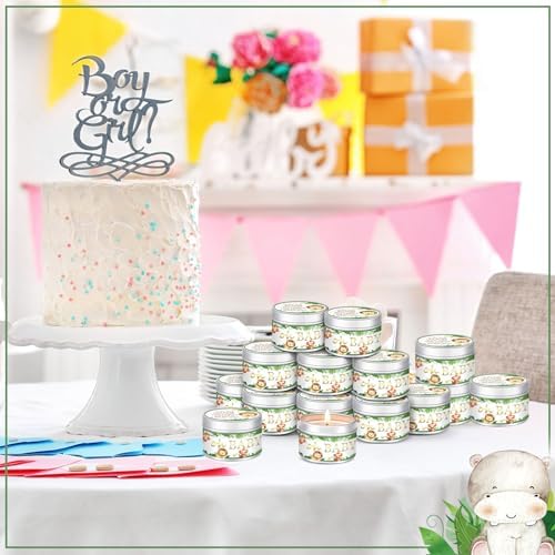 MTLEE 24 Pcs Jungle Animal Scented Candles Baby Shower Favors