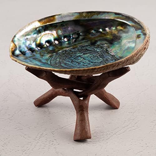 Wish Well 2 Piece Wooden Tripod Stand - 4 6 Crystal Display Holder