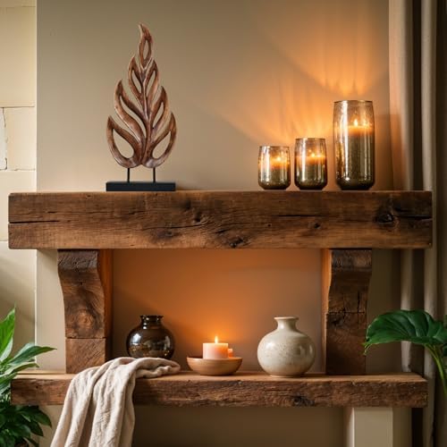 Decozen Hand Carved Wooden Leaf Coffee Table Decor