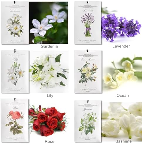MYARO 12 Pack Scented Sachets 6 Scents Option 1