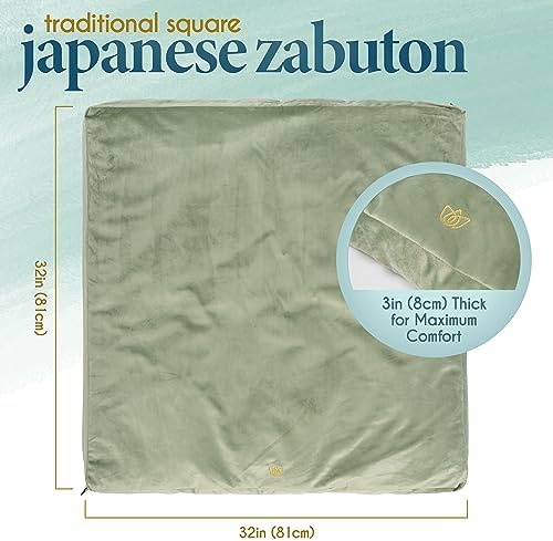 Florensi Meditation Cushion - Velvet Zafu with Buckwheat Fill