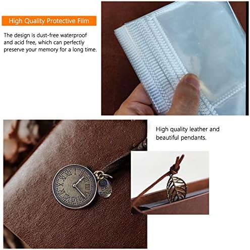 OBTAIN 4x6 Photo Album - 160 Photos Leather Cover with 30 Writable Pages