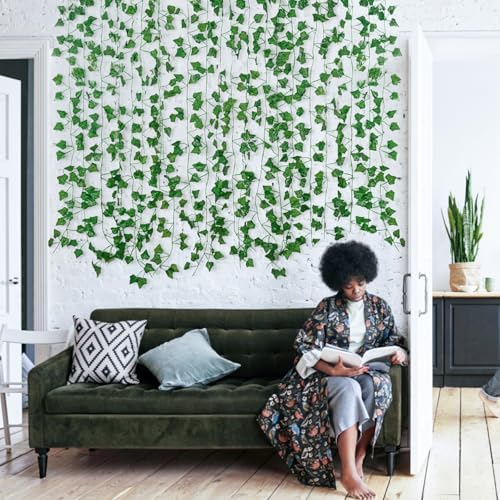 Freyalife Artificial Ivy Vines 12-Pack 84 Feet Greenery Decor