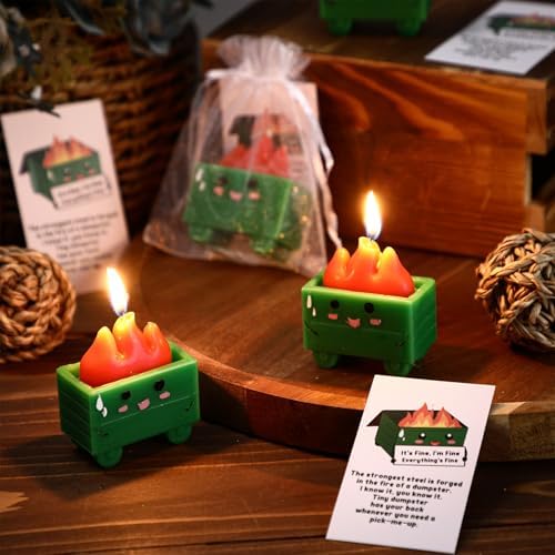 12 Set Dumpster Fire Scent Candle Gift Set Green
