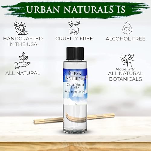 Urban Naturals Crisp White Linen Reed Diffuser Refill 4 oz 2 Pack