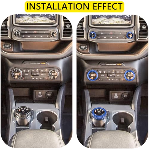 Agulier Ford Bronco Sport 2021-2024 7Pcs Blue Knob Cover Set