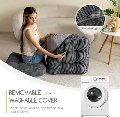 HIGOGOGO Washable Floor Pillow Cushion 22x22 Inch 1