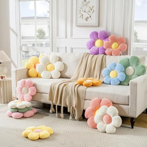 Vdoioe Daisy Flower Shaped Throw Pillow Decor