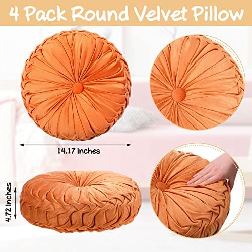 Kathfly Set of 4 Decorative Pumpkin Throw Pillows