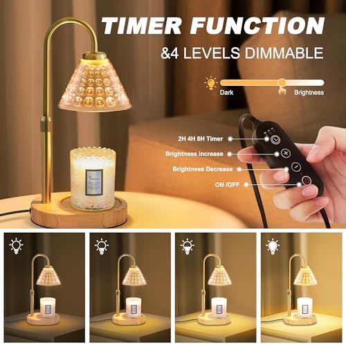EUAONYA Candle Warmer Lamp with Timer and 2 Bulbs