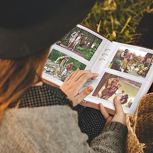 Genuine Leather Photo Album with 30 Writing Sheets for 200 Photos
