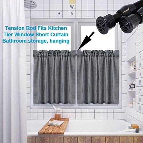 AIZESI Spring Tension Rods 17-28 Inch 2Pcs Black