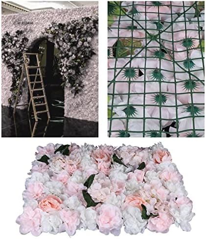 Wedding Party Flower Wall Panel 6 Pcs Light Pink Artificial Floral Backdrop