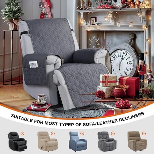 VANSOFY Waterproof Recliner Chair Cover Dark Gray