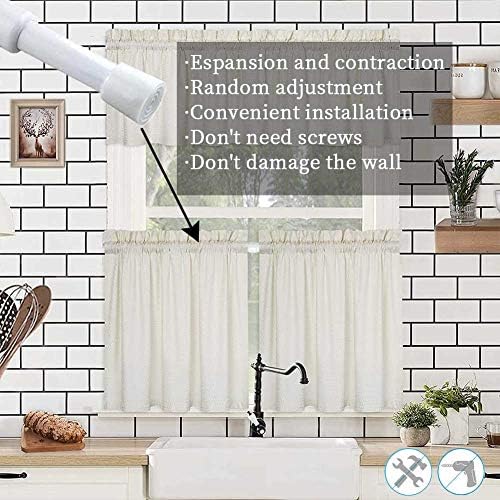 AIJIEGUANG Heavy Duty Spring Tension Rod 28-43 Inches Adjustable Curtain Rod