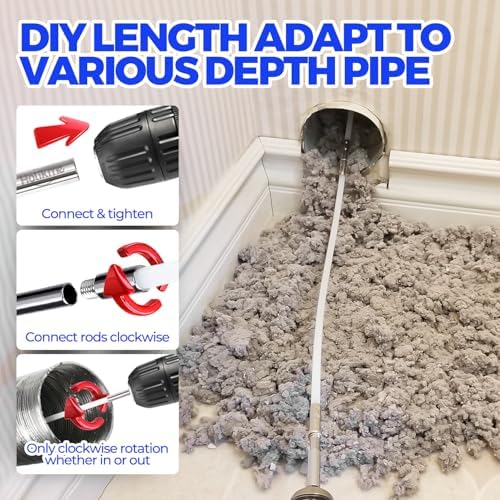 Holikme 30 Feet Chimney Cleaning Kit with Drill Attachment