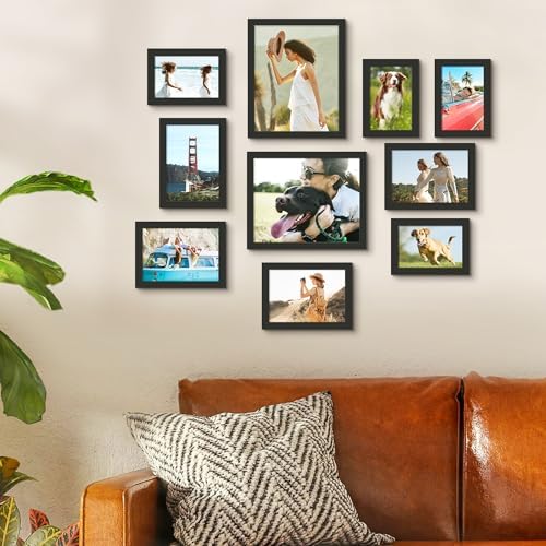 upsimples 10 Pack Picture Frames Collage Set - Black