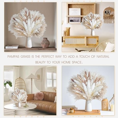 WILD AUTUMN 96PCS Dried Pampas Grass Boho Decor Bouquet