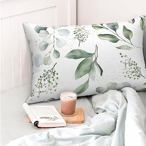 IVSYCOF Green Plant Leaf Pillow Case 20x30 Inch