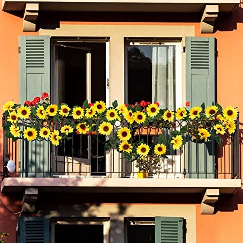 Uieke 3 Pack Artificial Sunflower Garland 75ft