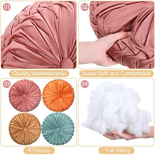 Kathfly Set of 4 Decorative Pumpkin Throw Pillows