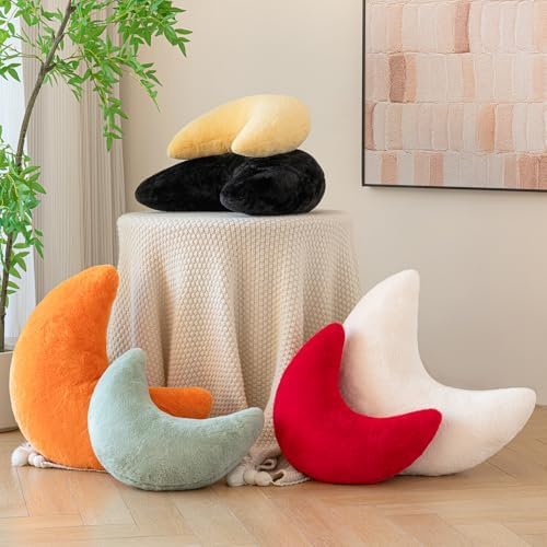 Znhinery Moon Pillow Decorative Throw Pillow with Soft Faux Rabbit
