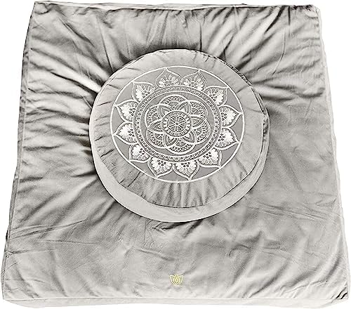 Florensi Meditation Cushion - Velvet Zafu with Buckwheat Fill