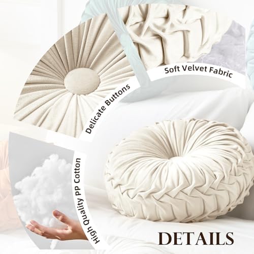 Teieas Round Velvet Floor Pillow