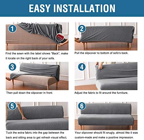 HVERSAILTEX Futon Slipcover Gray Jacquard