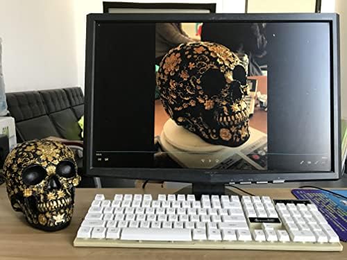 CUZOKOLA Gold Skull Decor - Resin Halloween Head Sculpture