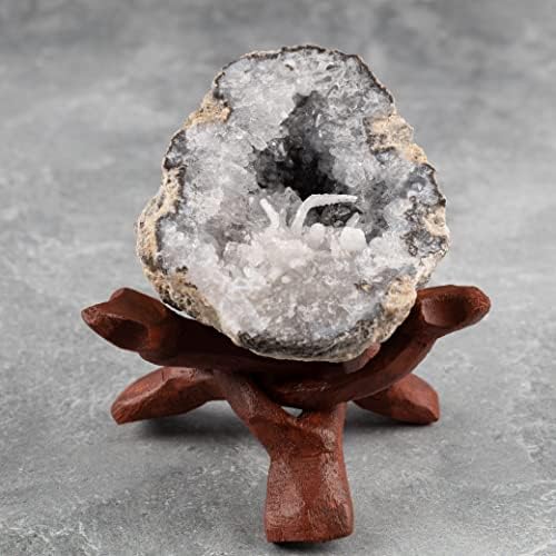 Wish Well 2 Piece Wooden Tripod Stand - 4 6 Crystal Display Holder