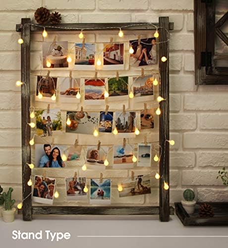 Stylish Photo Display Wall Frame with 35 Clips