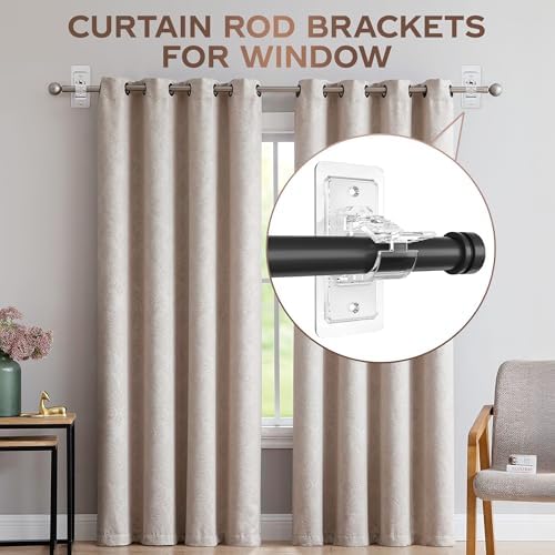 MUAKIOY Clear Curtain Rod Holders 20 Pack No Drilling 1