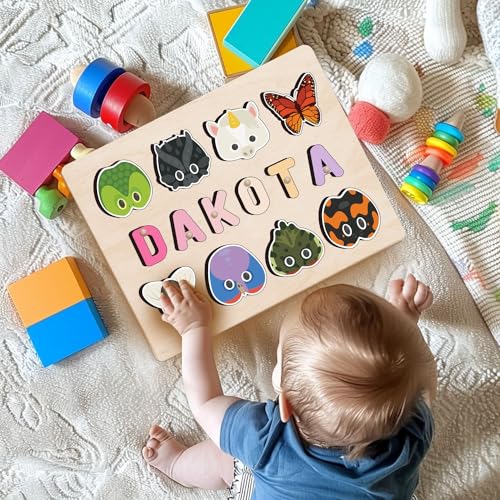 Personalized Wooden Name Puzzle for Toddlers 1-3 1