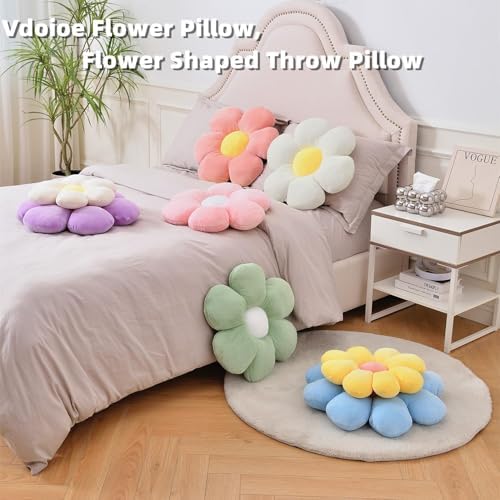 Vdoioe Daisy Flower Shaped Throw Pillow Decor