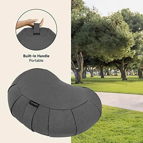 Retrospec Sedona Zafu Cushion - 17in Buckwheat Meditation Pillow with Handle