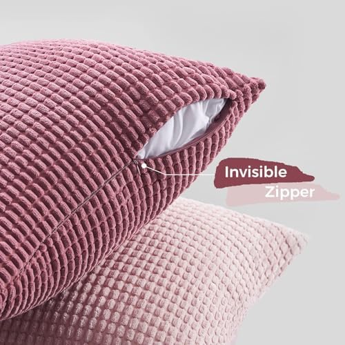 Topfinel Fluffy Corduroy Throw Pillow Covers Set of 4 1