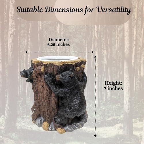 BestGiftEver Bear Climbing Tree Wastebasket - Small Decorative Trash Bin