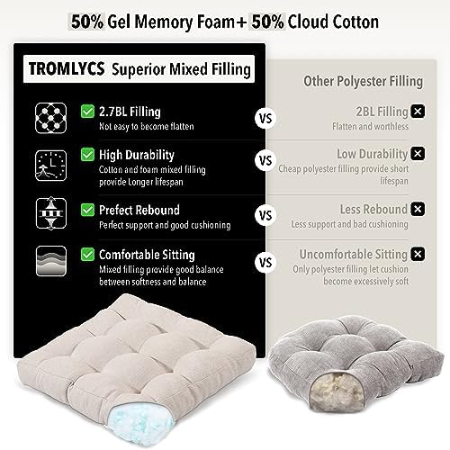 Tromlycs Floor Pillow Cushions Set of 2 Large Square